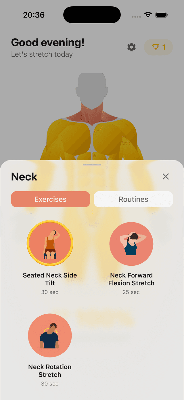 Tap any muscle to begin